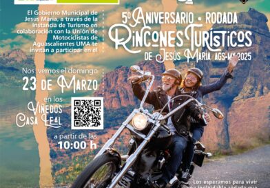 INVITA GOBIERNO DE JESÚS MARÍA A RODADA MOTOCICLISTA QUE RECORRERÁ DIVERSOS PUNTOS TURÍSTICOS DEL MUNICIPIO
